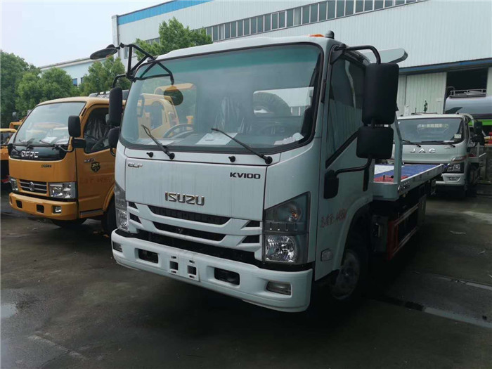 國(guó)六藍(lán)牌五十鈴KV100一拖二清障車(chē)